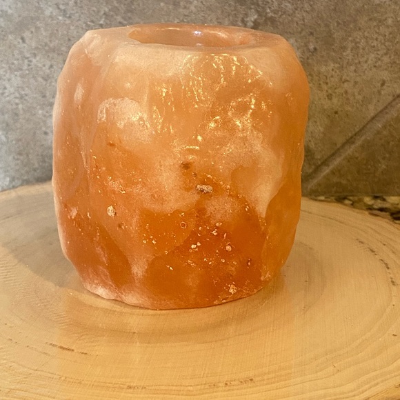 Himalayan Rock Salt Natural Stone Candle TeaLite Votive Holder Pink Rock Crystal - Picture 6 of 16